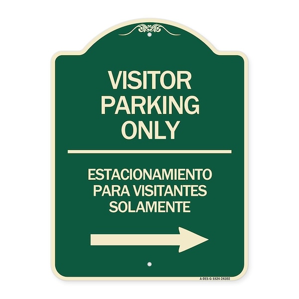 Bilingual Reserved Parking Visitor Parking Only Estacionamiento Para Visitantes, A-DES-G-1824-24302
